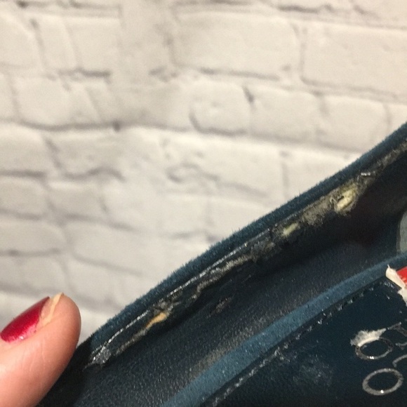 FRANCO SARTO - Sz 6 Blue Suede peep toe Heels with silver buckle - Picture 8 of 8